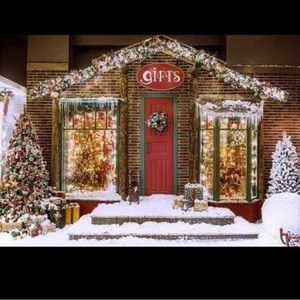 Christmas Gift Shop Fleece Backdrop 8ftx10ft